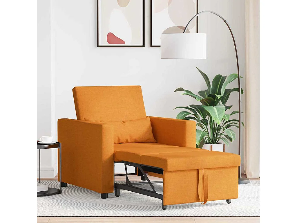 Sofá Cama Individual Amarillo oscuro 90x165x87 cm tela SHL3693