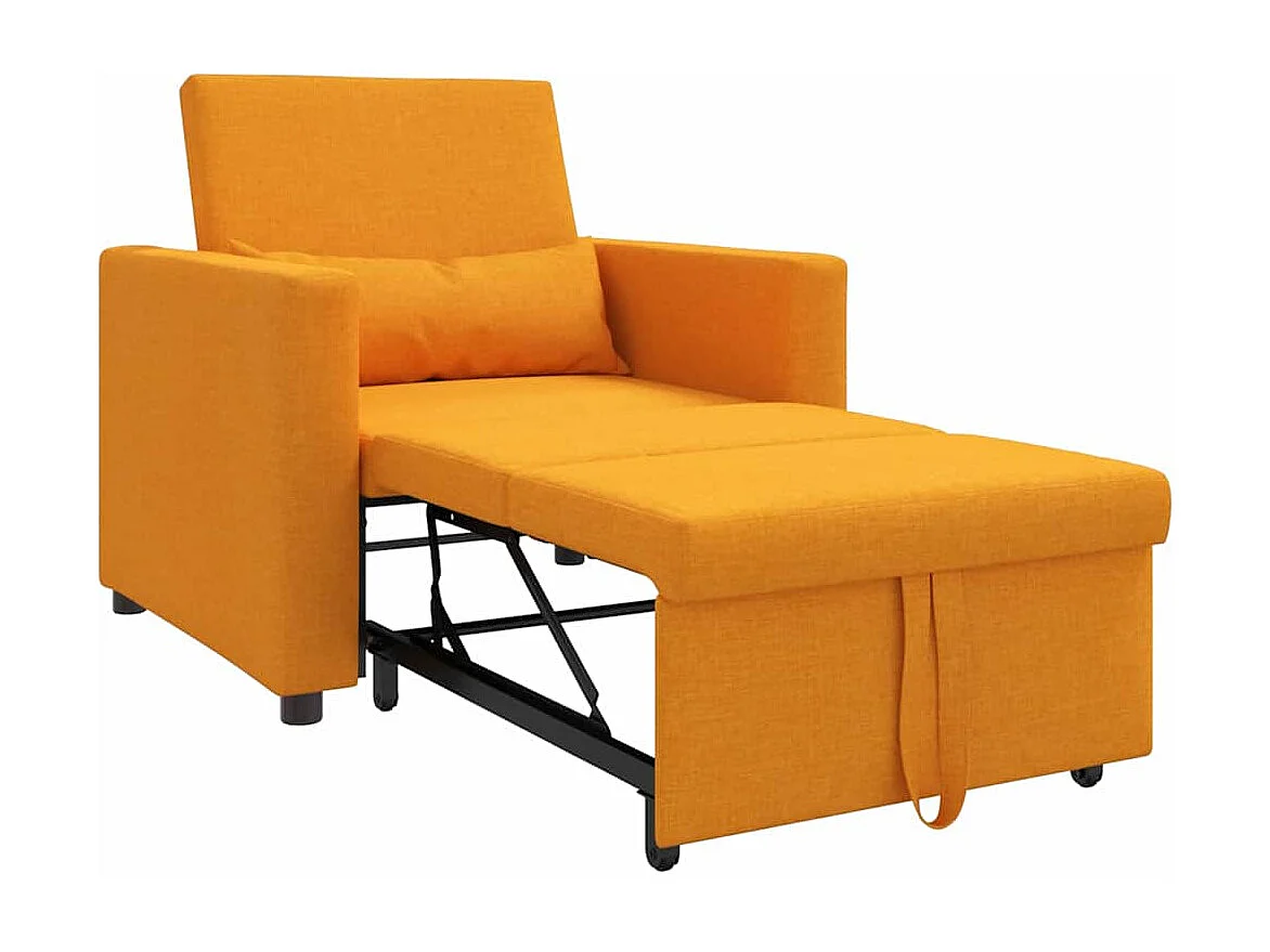 Sofá Cama Individual Amarillo oscuro 90x165x87 cm tela SHL3693