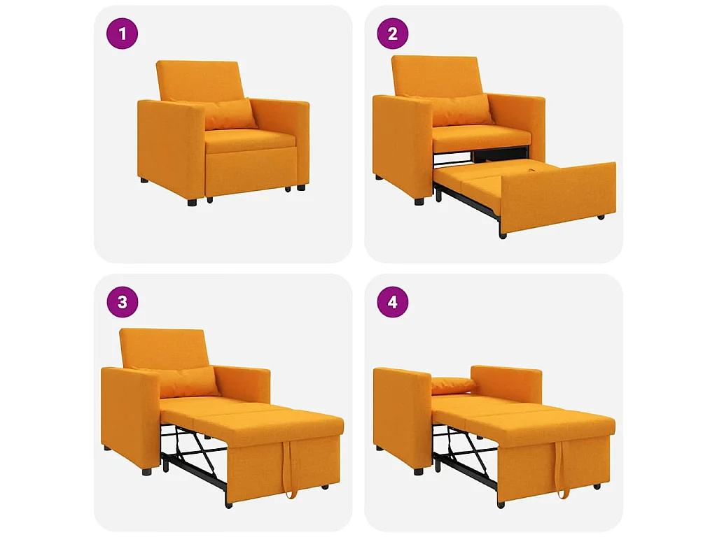 Fauteuil Salon-Chaise de relax-Chaise de Canapé Jaune foncé 90x165x87 cm tissu SHL3228