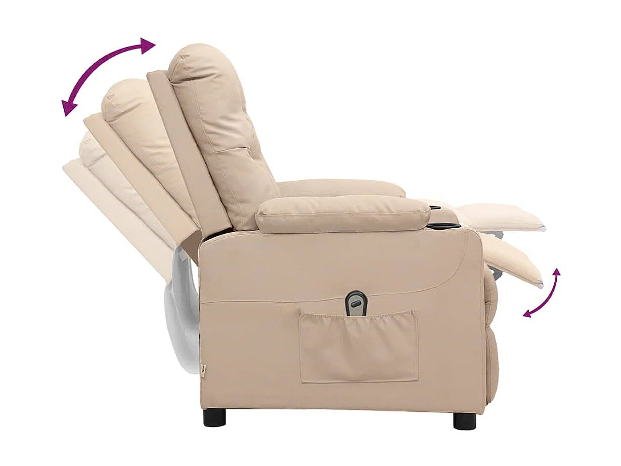 Relaxsessel Elektrisch | Lounge Sessel indoor Creme Stoff SHL35600