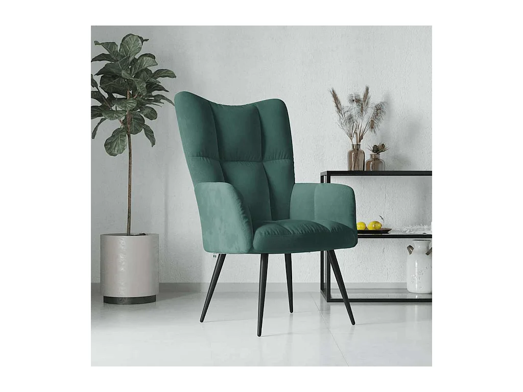 Sillón de relax | Silla de relax de terciopelo verde oscuro SHL8328