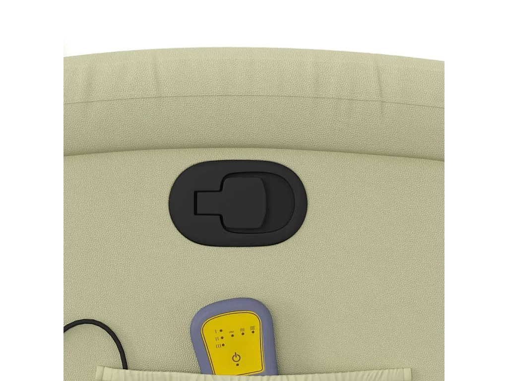 Fauteuil inclinable-Chaise de relax-Fauteuil de Massage crème cuir véritable SHL3635