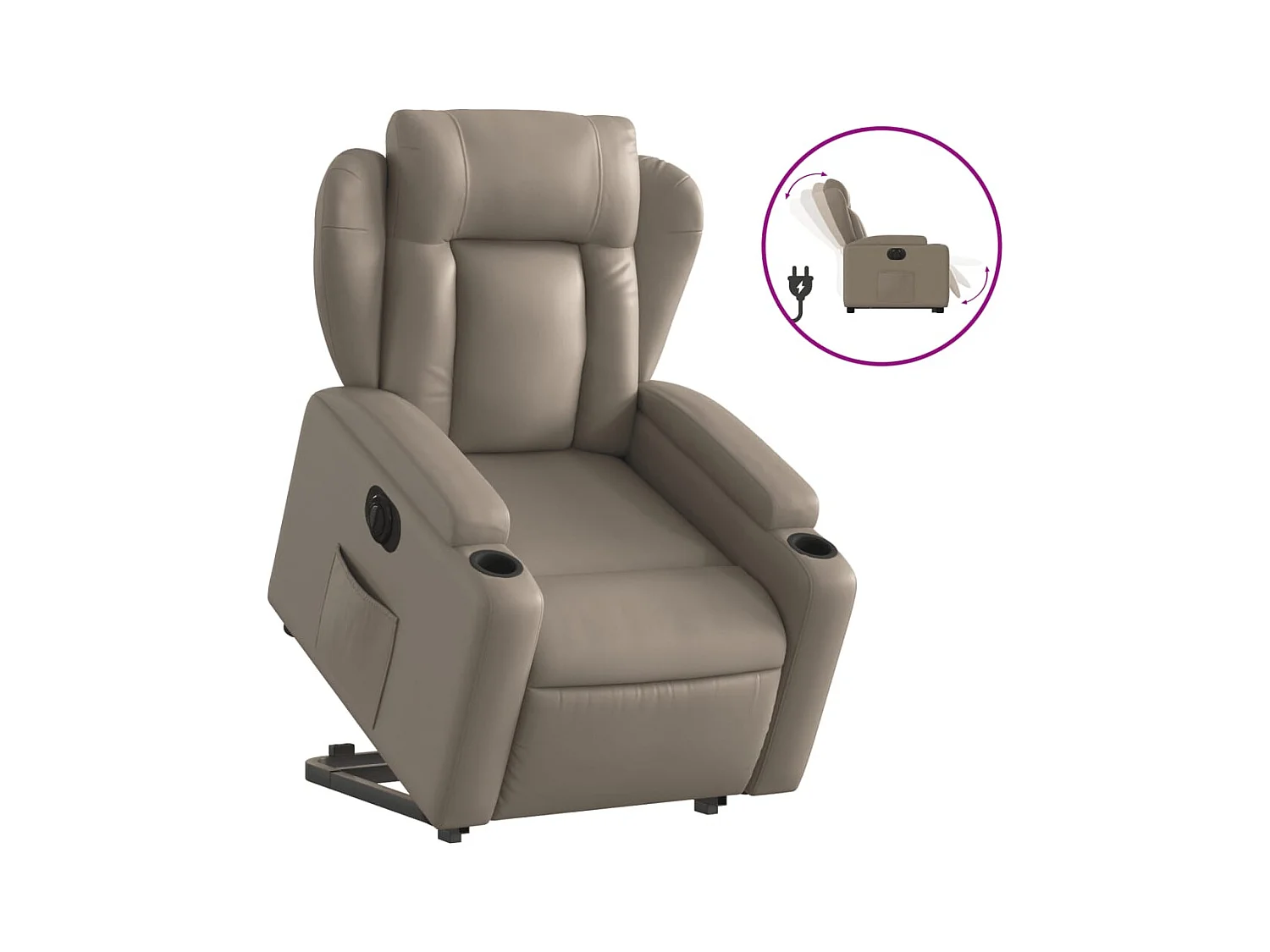 Fauteuil inclinable électrique-Chaise de relax-Fauteuil salon cappuccino similicuir SHL1833