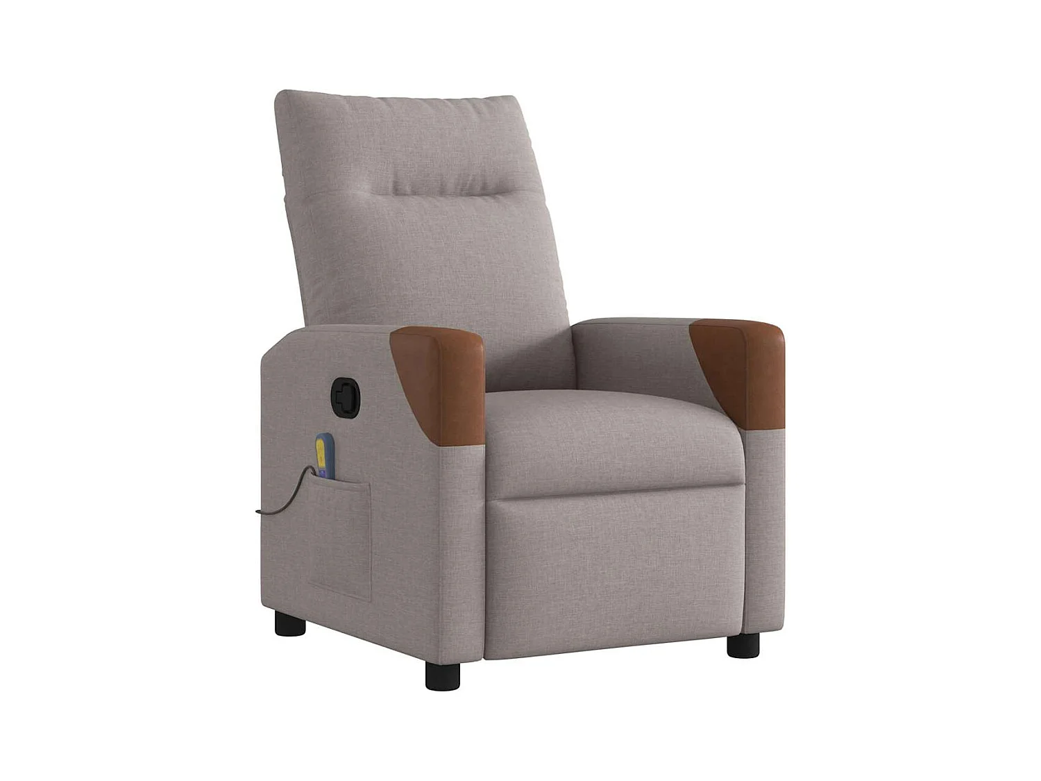 Fauteuil inclinable-Chaise de relax-Fauteuil de Massage Taupe Tissu SHL4565
