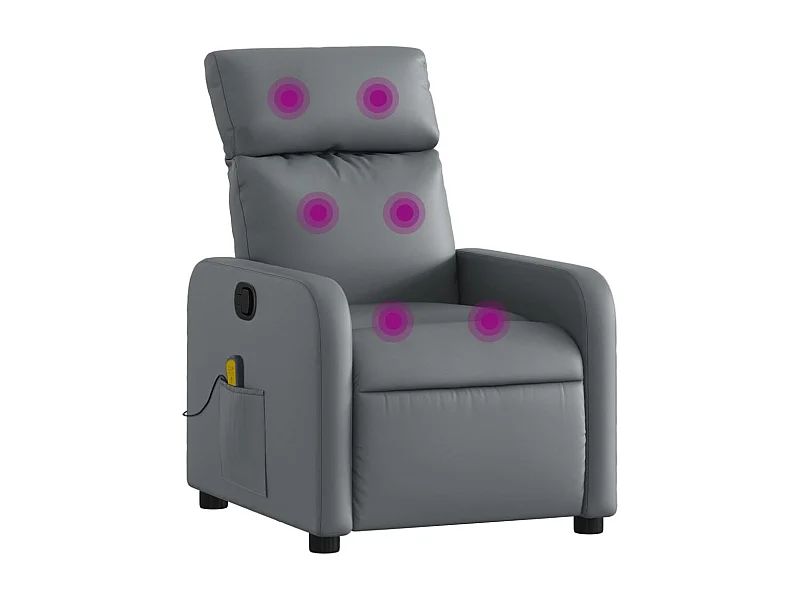 Fauteuil inclinable-Chaise de relax-Fauteuil de Massage Gris Similicuir SHL1883