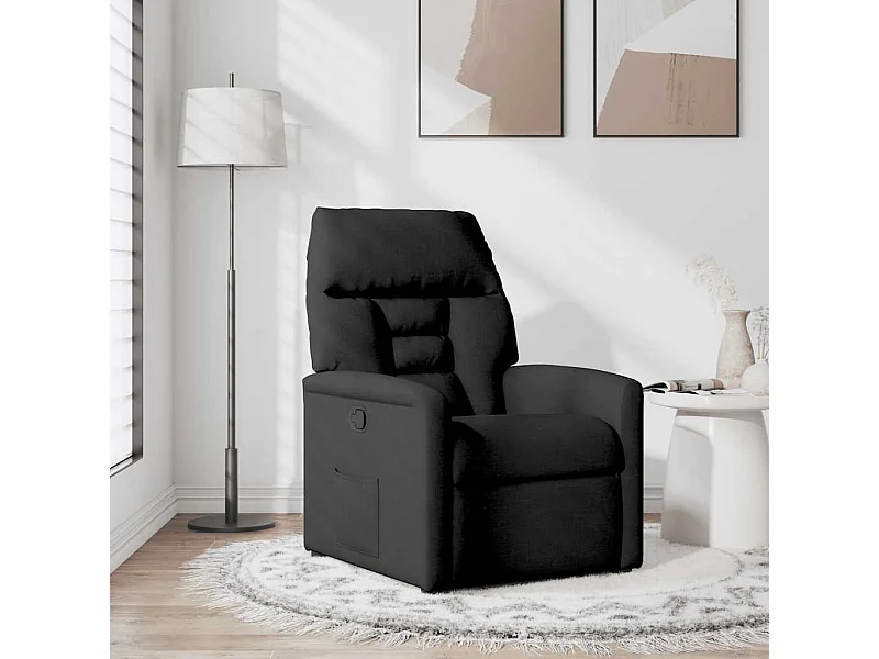 Fauteuil inclinable-Chaise de relax-Fauteuil de Massage Noir Tissu SHL3172