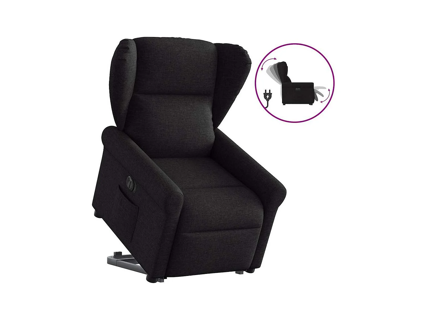 Fauteuil inclinable électrique-Chaise de relax-Fauteuil TV noir tissu SHL1070