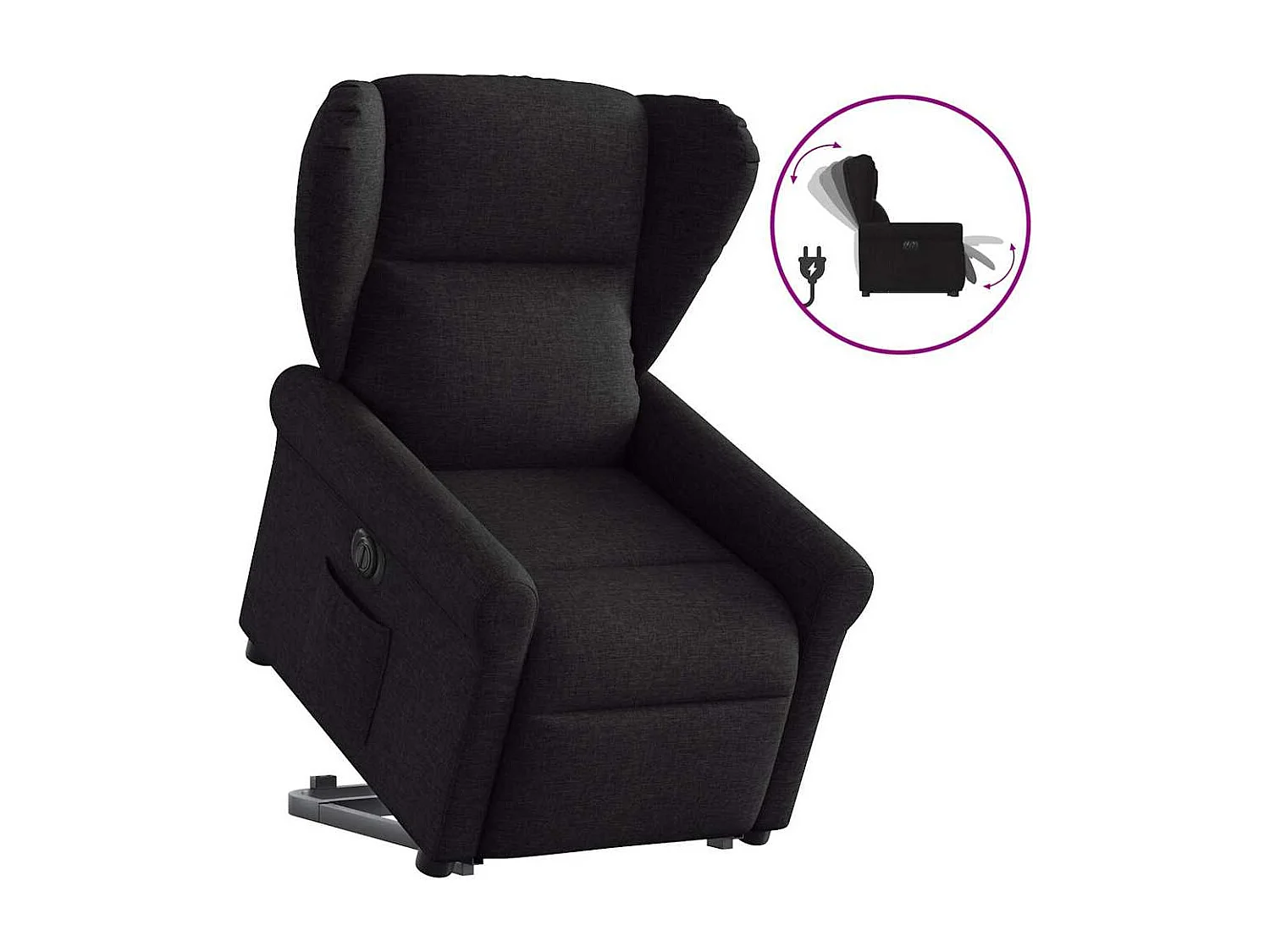 Fauteuil inclinable électrique-Chaise de relax-Fauteuil TV noir tissu SHL1070