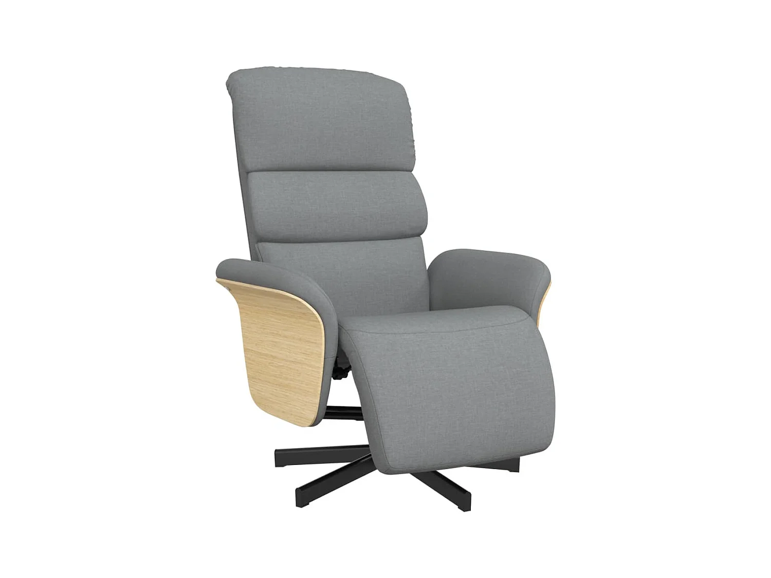 Fauteuil inclinable-Fauteuil salon avec repose-pieds gris clair tissu SHL3451