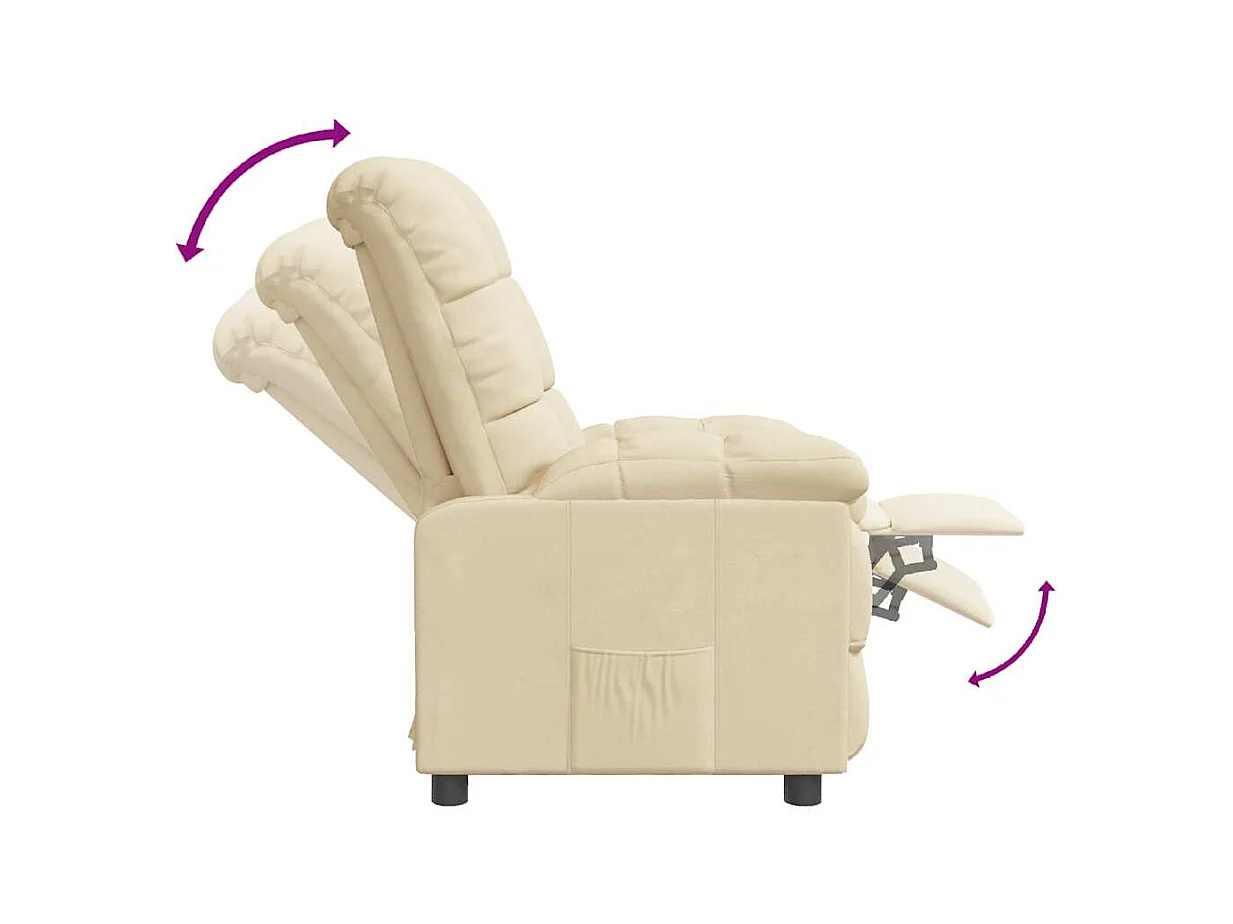 Sillón de relax | Sillón reclinable de tela crema SHL9675