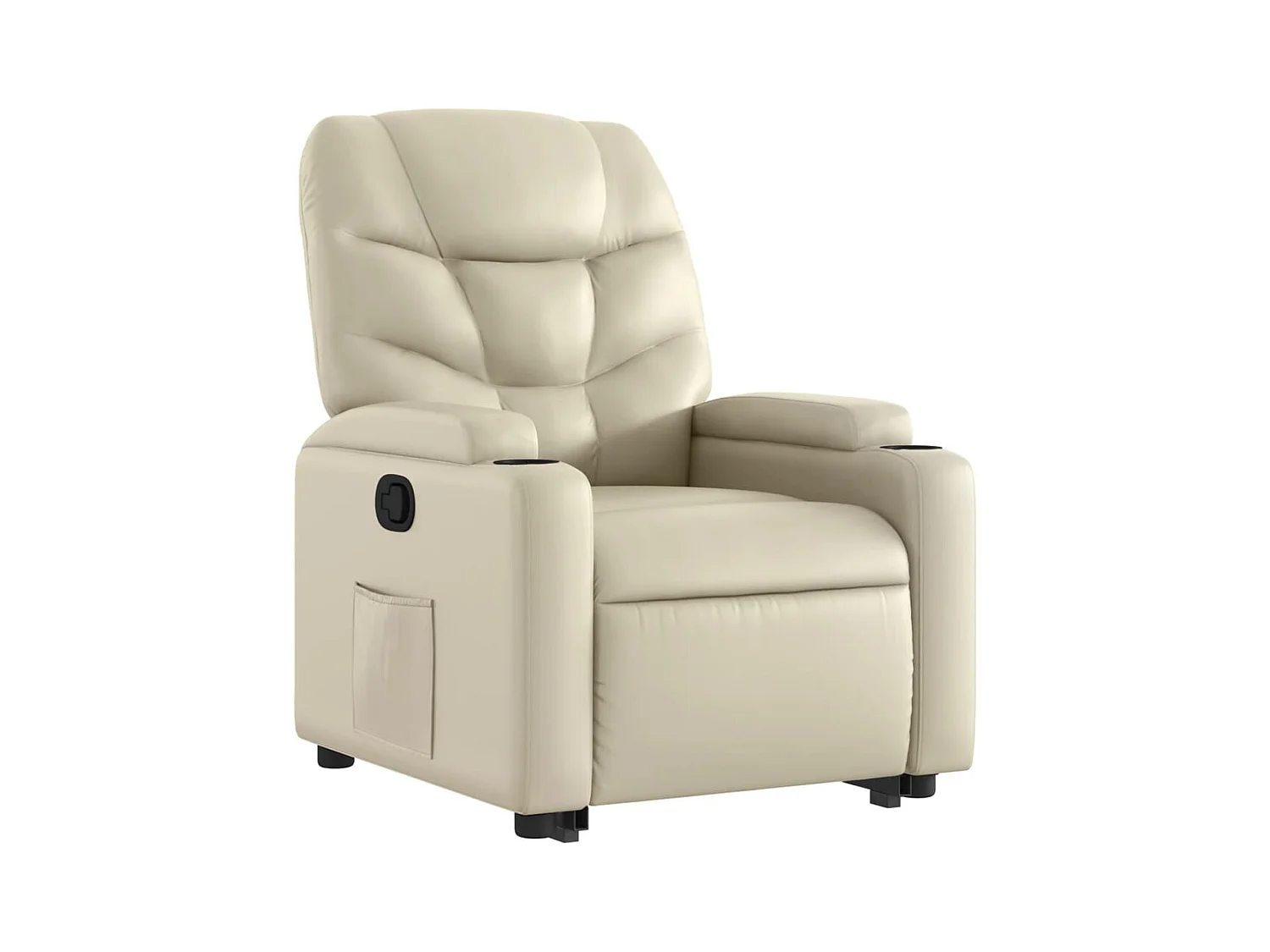 Sillón de relax | Sillón reclinable elevable cuero artificial color crema SHL6667