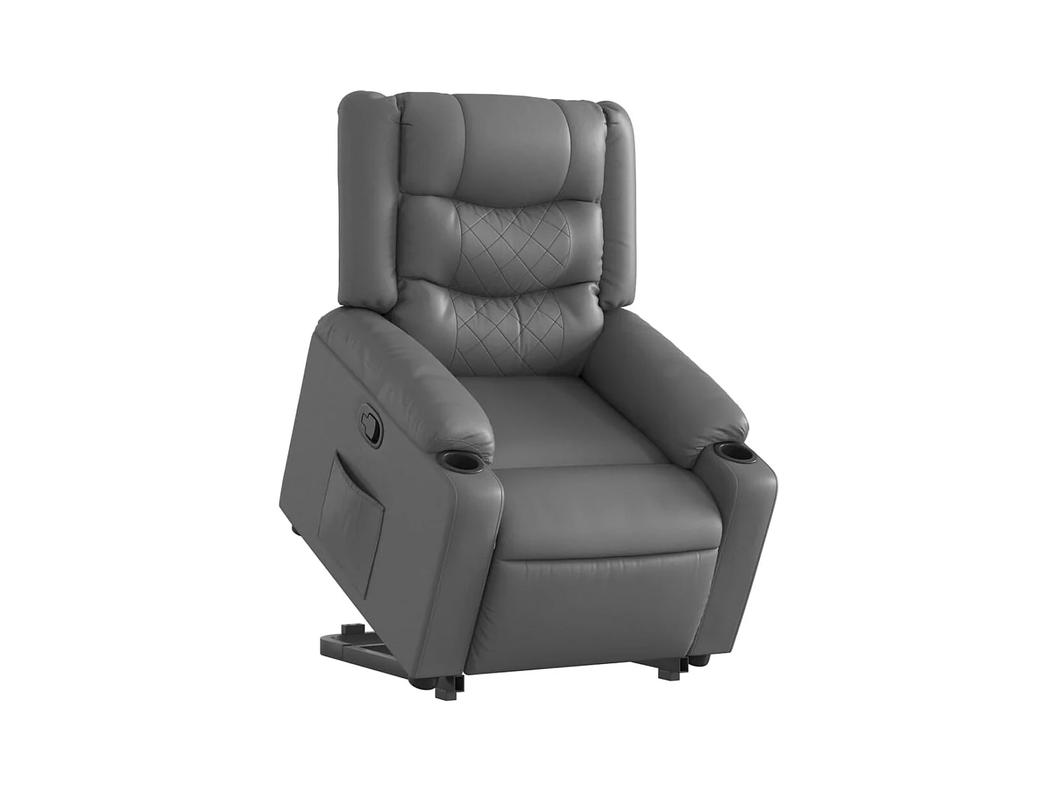 Sillón de relax | Sillón reclinable elevable cuero artificial gris SHL9908