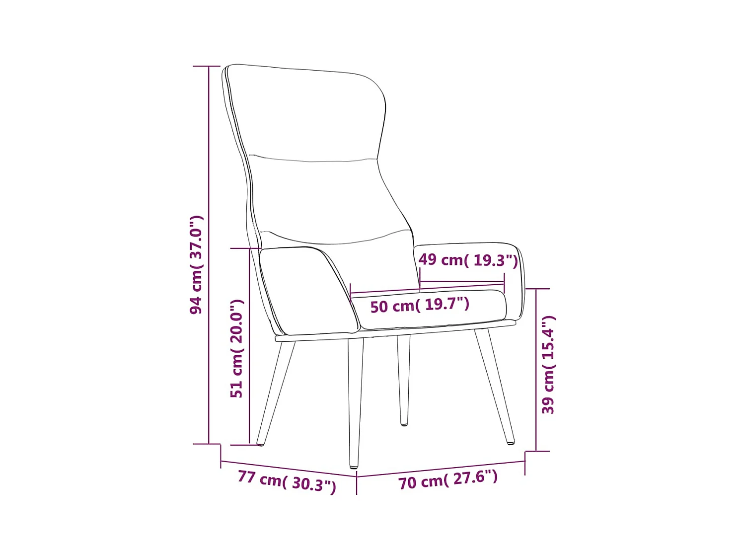 Sillón de relax | Silla de relax de tela negro SHL2672