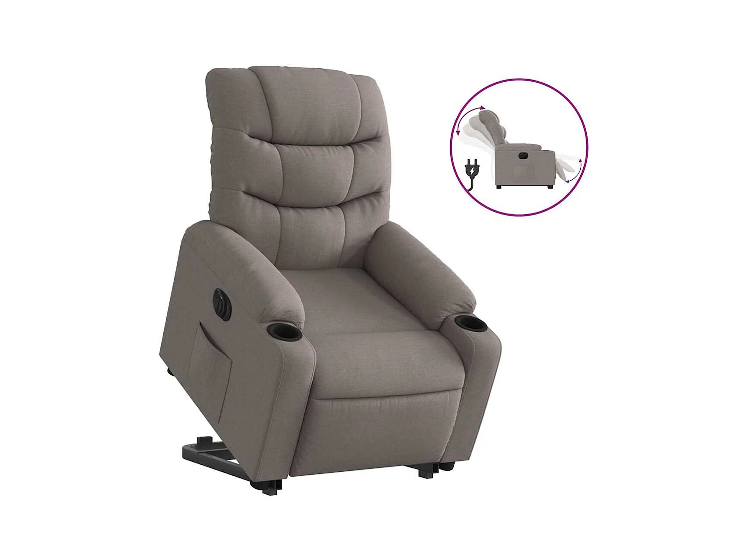 Fauteuil inclinable électrique-Chaise de relax-Fauteuil salon taupe tissu SHL1275
