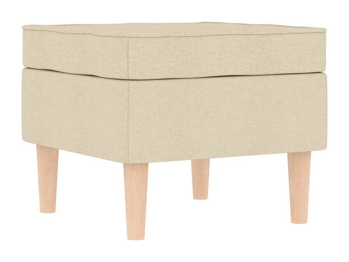 Sillón de salón | Silla de relax con taburete reposapiés de tela crema SHL5641