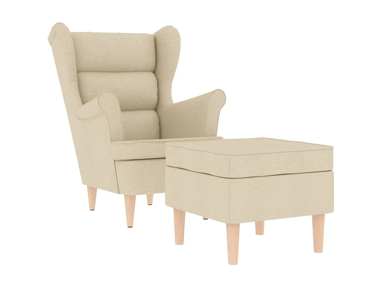 Sessel mit Fußhocker | Relaxsessel Creme Stoff SHL55282