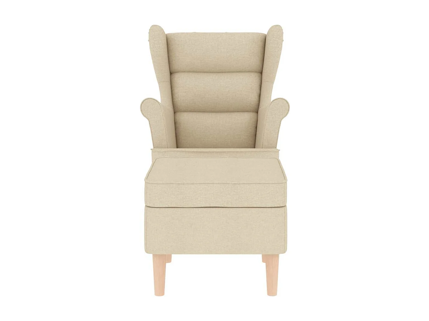 Sessel mit Fußhocker | Relaxsessel Creme Stoff SHL55282