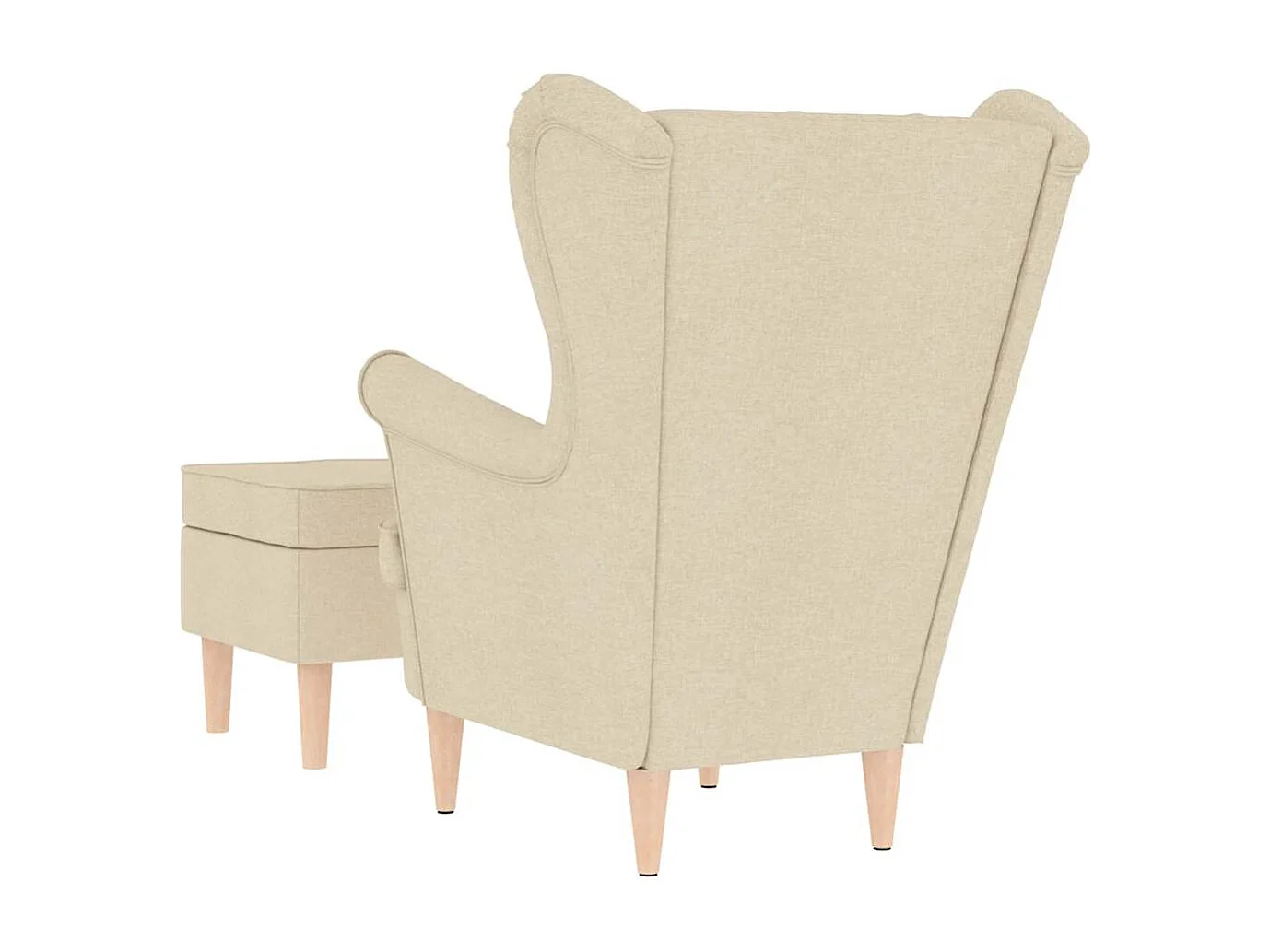 Sessel mit Fußhocker | Relaxsessel Creme Stoff SHL55282