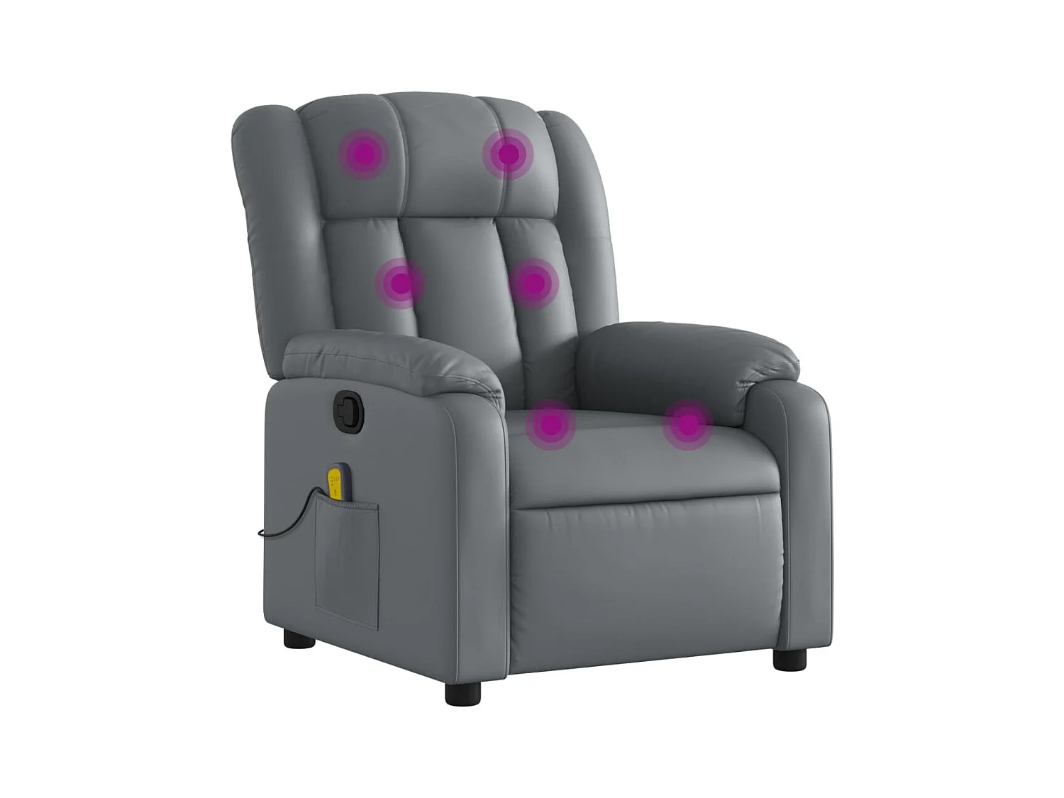 Fauteuil inclinable-Chaise de relax-Fauteuil de Massage gris similicuir SHL2399
