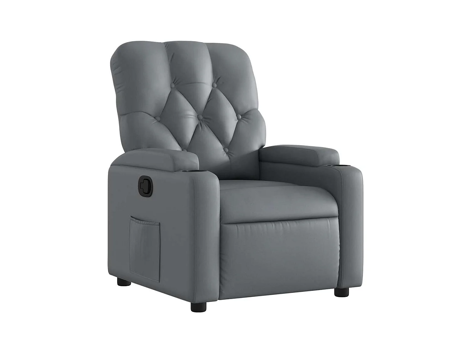 Fauteuil inclinable-Fauteuil salon Gris Similicuir SHL3052
