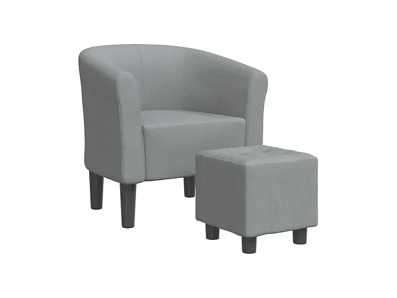 Sillón de salón | Silla de relax con taburete tela gris claro SHL9830