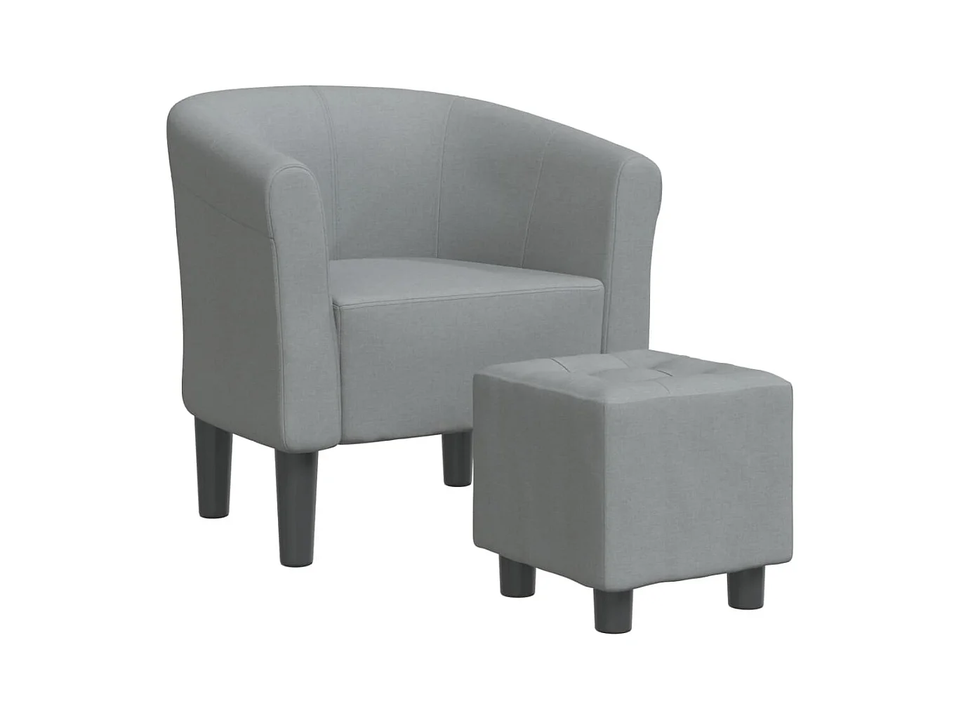 Sillón de salón | Silla de relax con taburete tela gris claro SHL9830