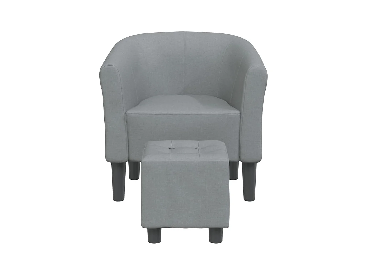 Sillón de salón | Silla de relax con taburete tela gris claro SHL9830