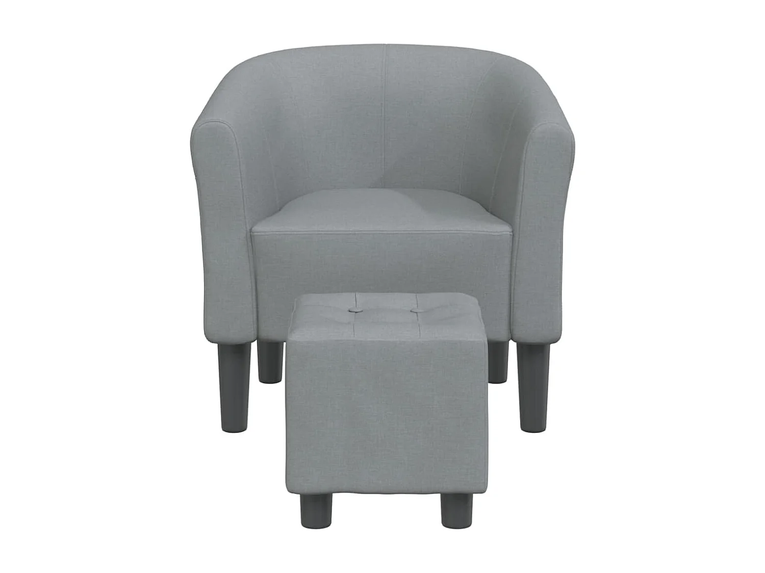 Relaxsessel | Clubsessel mit Fußhocker Hellgrau Stoff SHL75968