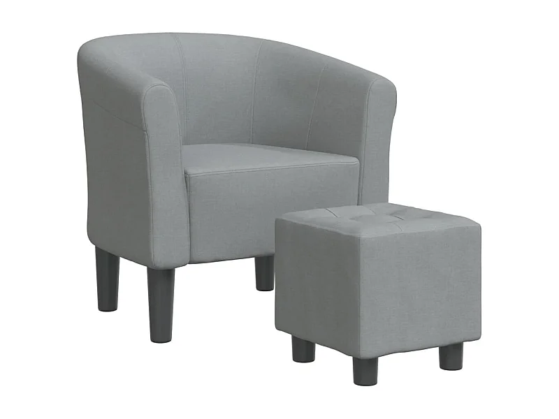 Fauteuil de Salon-Chaise cabriolet avec repose-pied gris clair tissu SHL1435