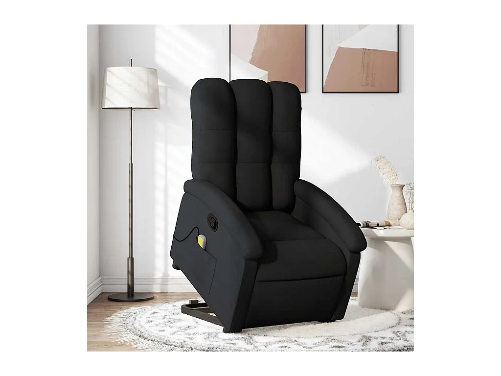 Sillón de relax | Sillón reclinable de masaje elevable tela negro SHL7517