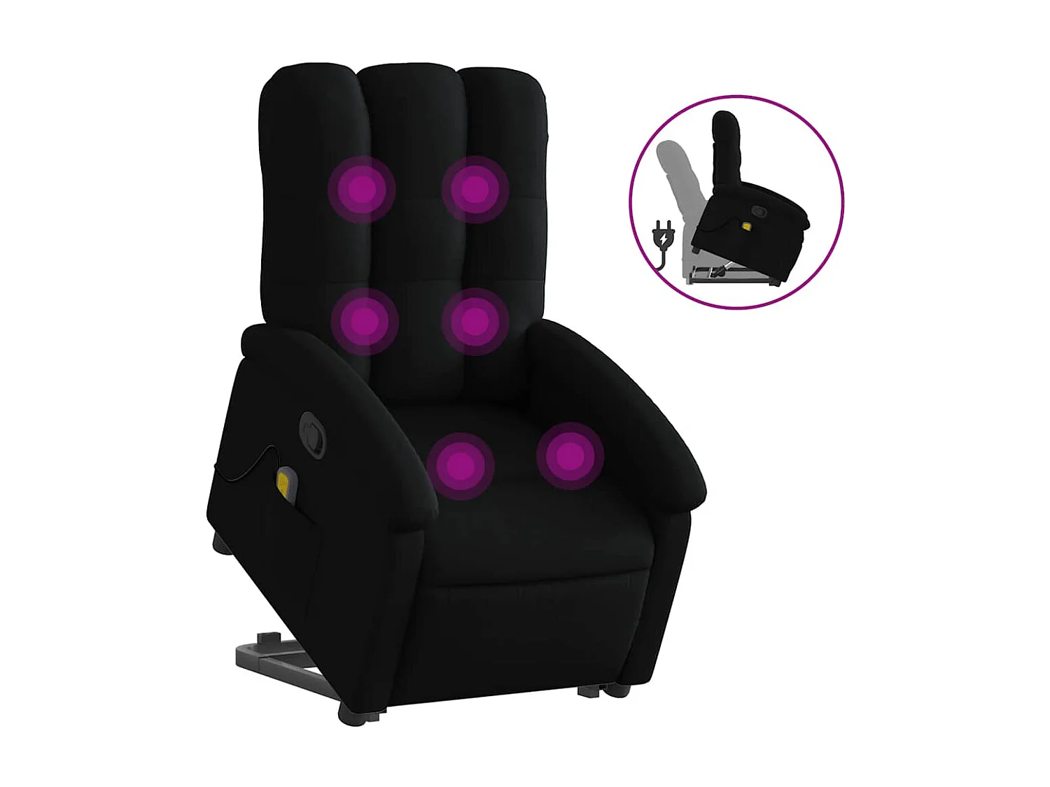 Sillón de relax | Sillón reclinable de masaje elevable tela negro SHL7517