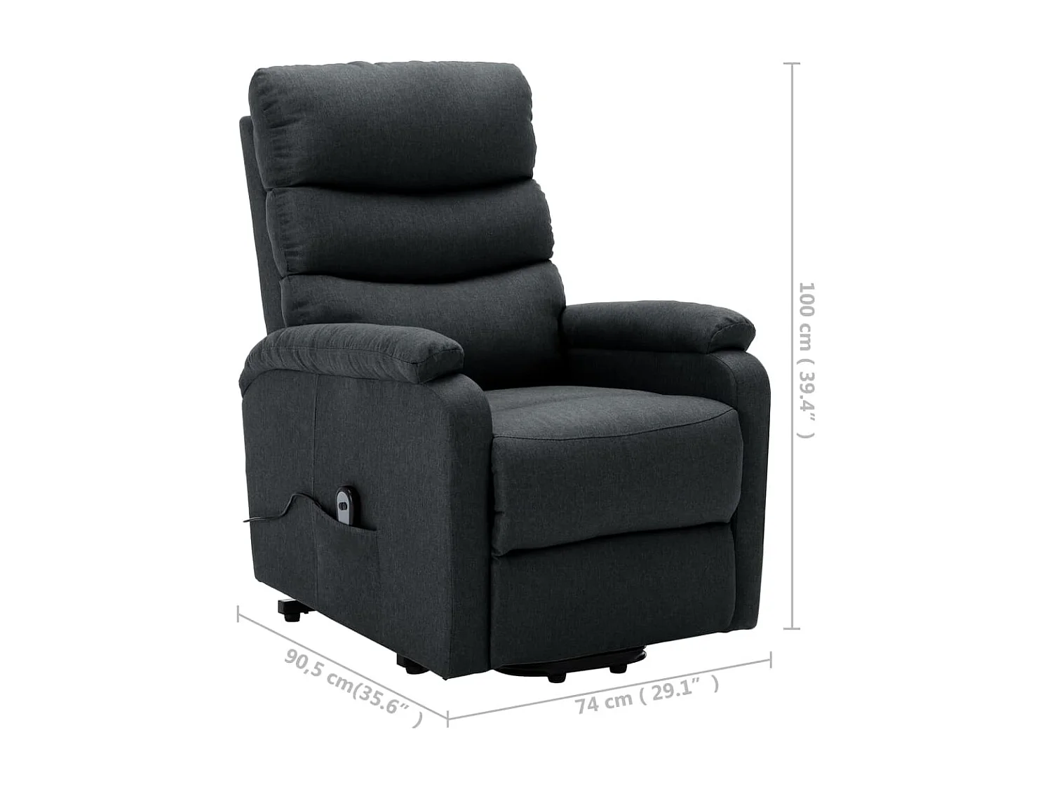 Aufstehsessel-Relaxsessel Dunkelgrau Stoff SHL68461