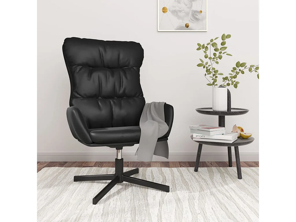 Relaxstoel | Fauteuil | Bureaustoel kunstleer zwart