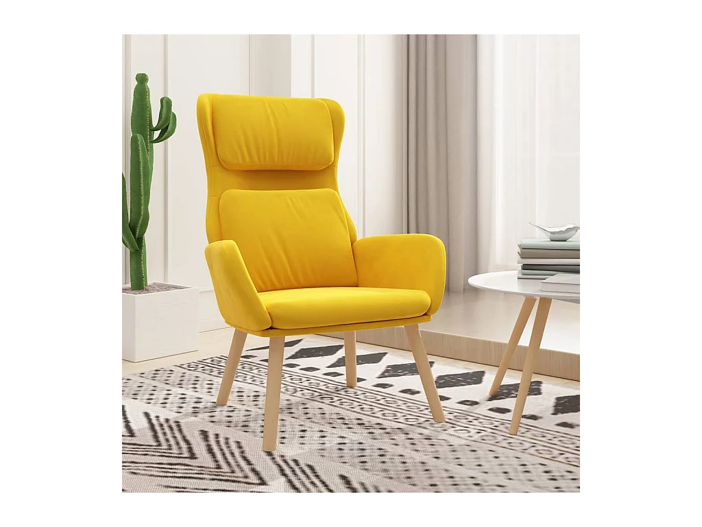Sillón de relax | Silla de relax de terciopelo amarillo mostaza SHL5635