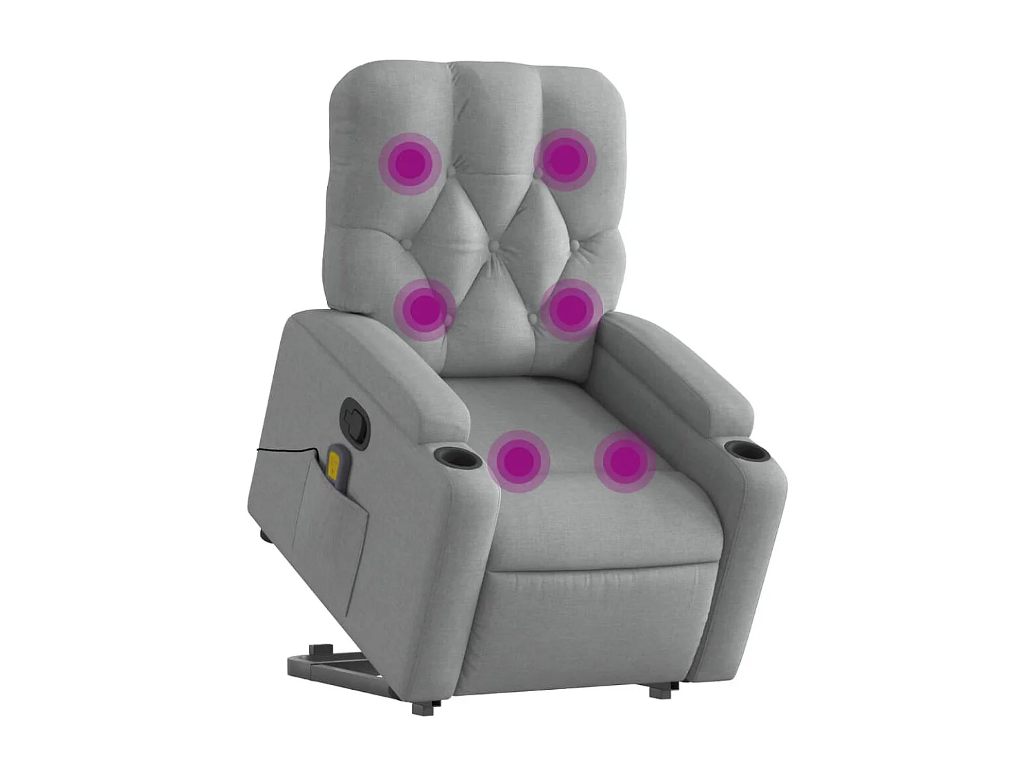 Massagesessel mit Aufstehhilfe | Relaxsessel Hellgrau Stoff SHL99065