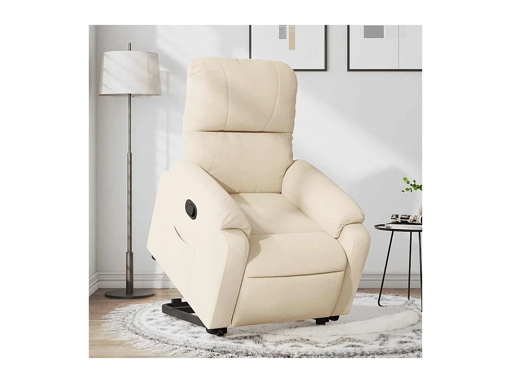 Sillón de relax | Sillón reclinable elevable tela de microfibra beige SHL6281