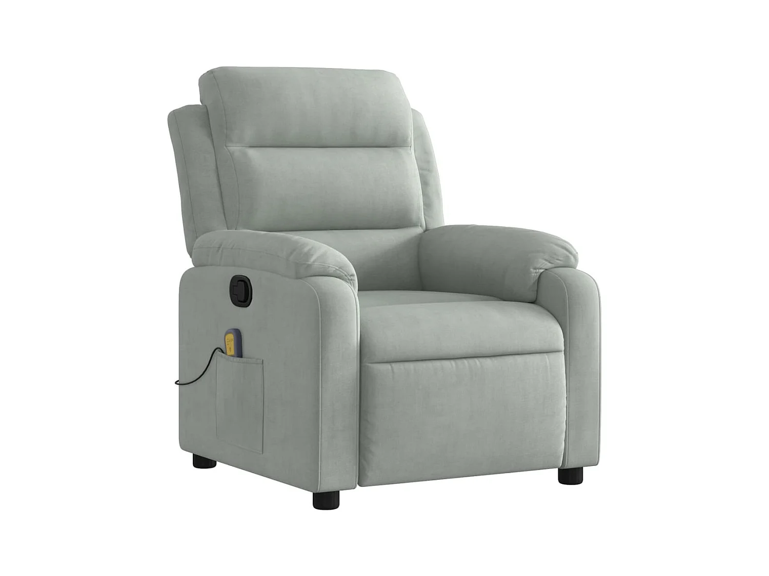 Fauteuil inclinable-Chaise de relax-Fauteuil de Massage gris clair velours SHL1881