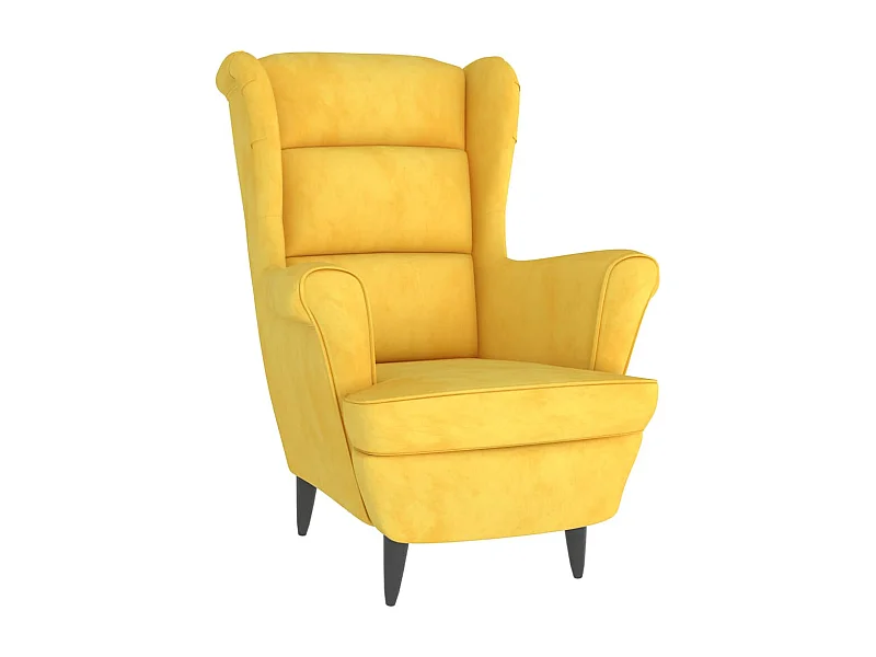 Sillón de salón | Silla de relax | Sillón de terciopelo amarillo mostaza SHL5906