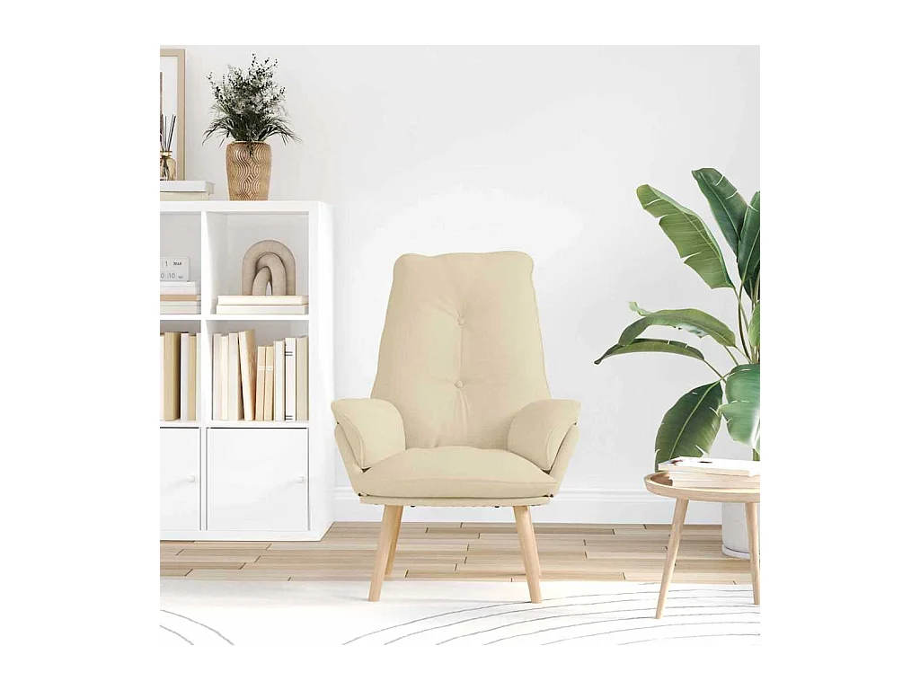 Sillón de relax | Silla Relax | Sillón de salón Crema 69x74x93 cm tela SHL4578