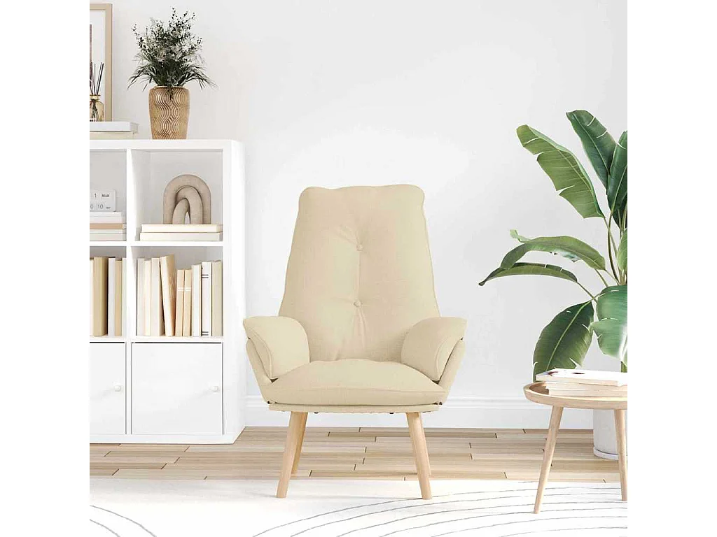 Relaxsessel | Lounge Sessel für Wohnzimmer Creme 69x74x93 cm Sherpa-Stoff SHL21174