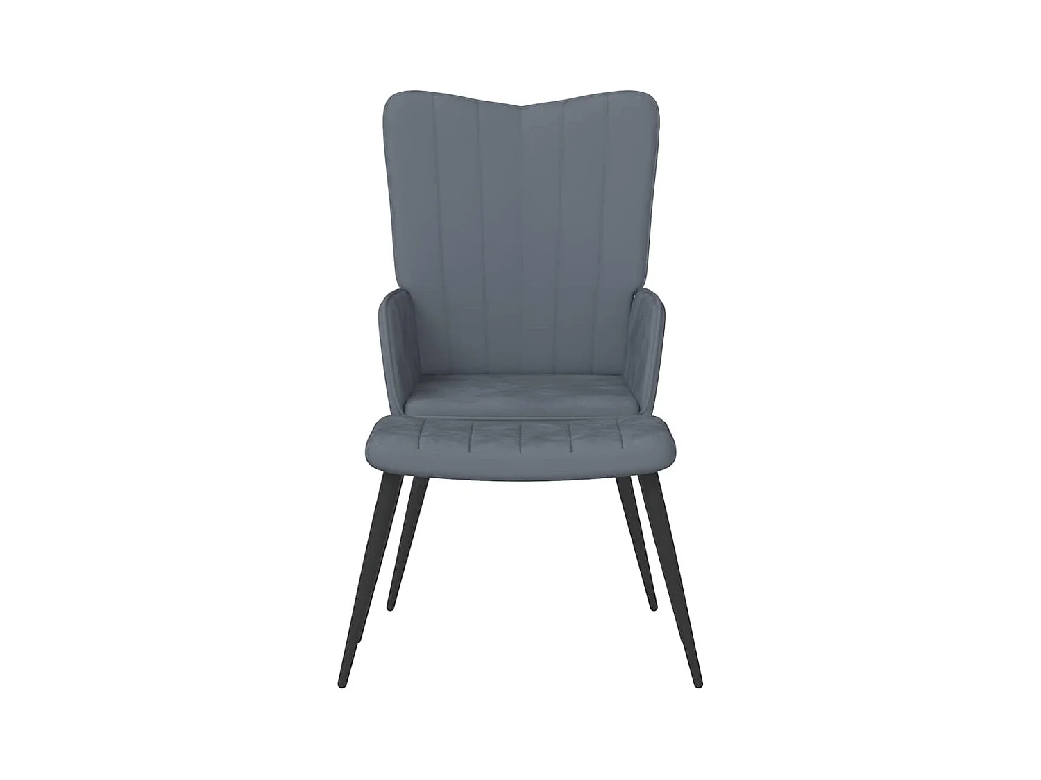 Fauteuil de relaxation Scandinave avec repose-pied Gris foncé Velours SHL3982