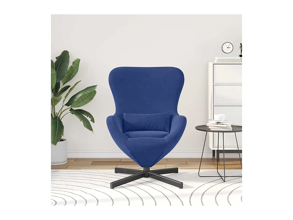Cadeira Relax | Cadeira ovo Azul polícia 63x73x90 cm Veludo SHL245294