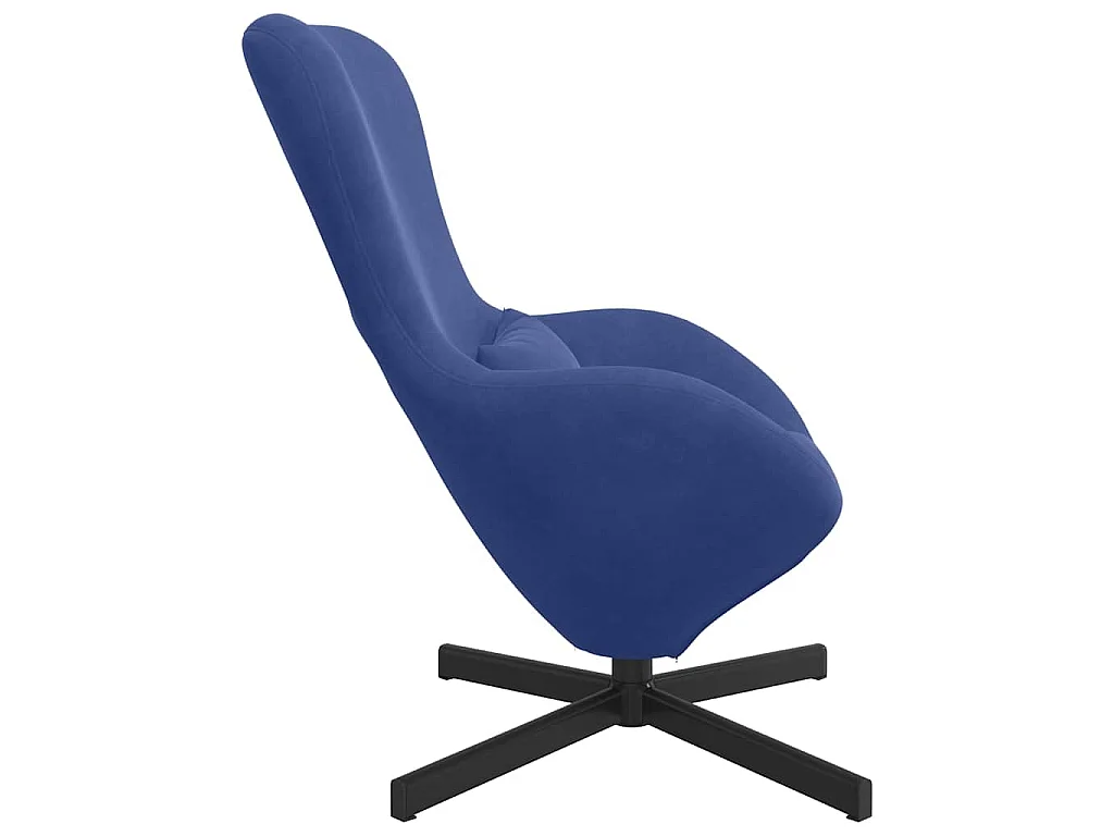 Eivormige stoel Politieblauw 63 x 73 x 90 cm Fluweel