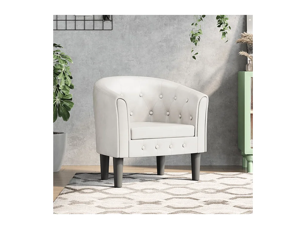 Sillón de salón cuero sintético blanco SHL8455