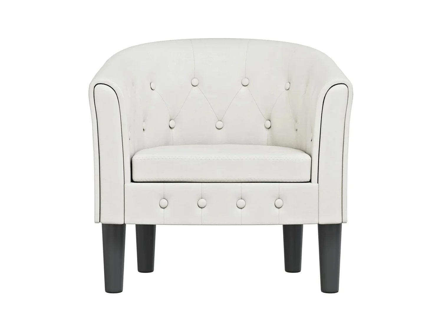 Sillón de salón cuero sintético blanco SHL8455