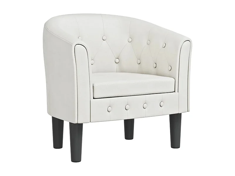 Sillón de salón cuero sintético blanco SHL8455