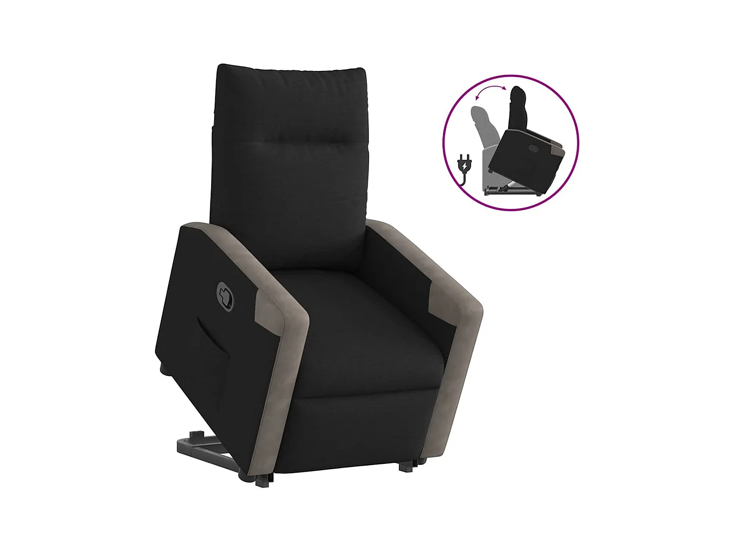 Sillón de relax | Silla | Sillón reclinable elevable tela negro SHL3043