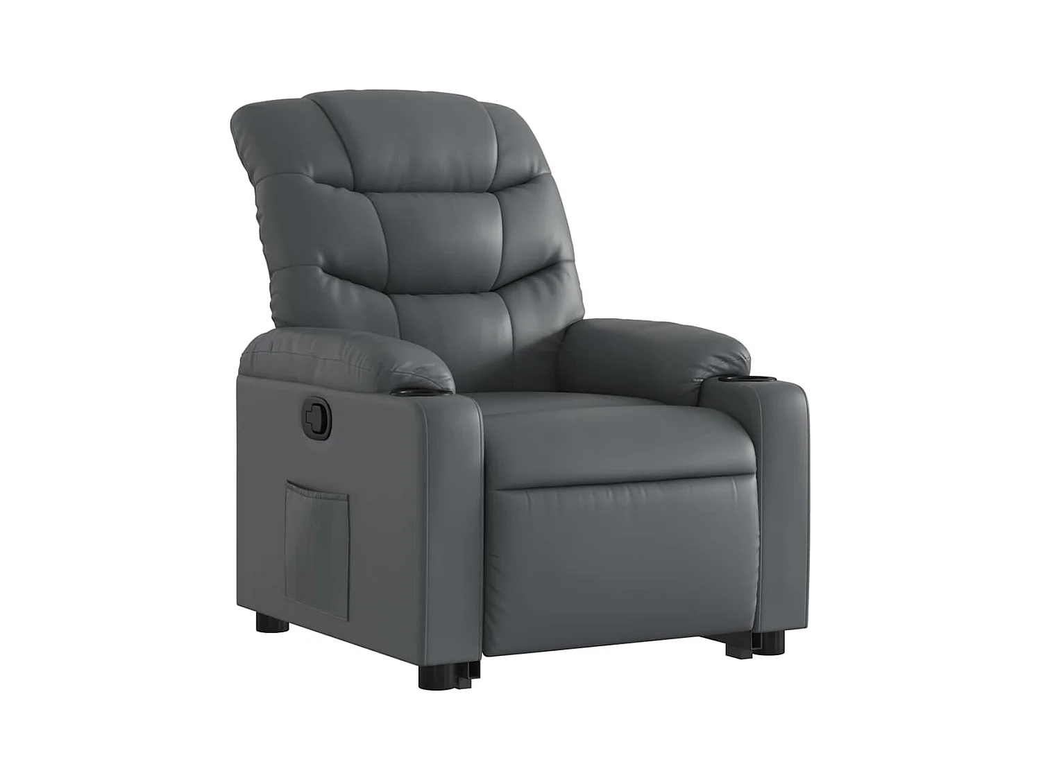 Sillón de relax | Sillón reclinable elevable cuero artificial gris SHL4050