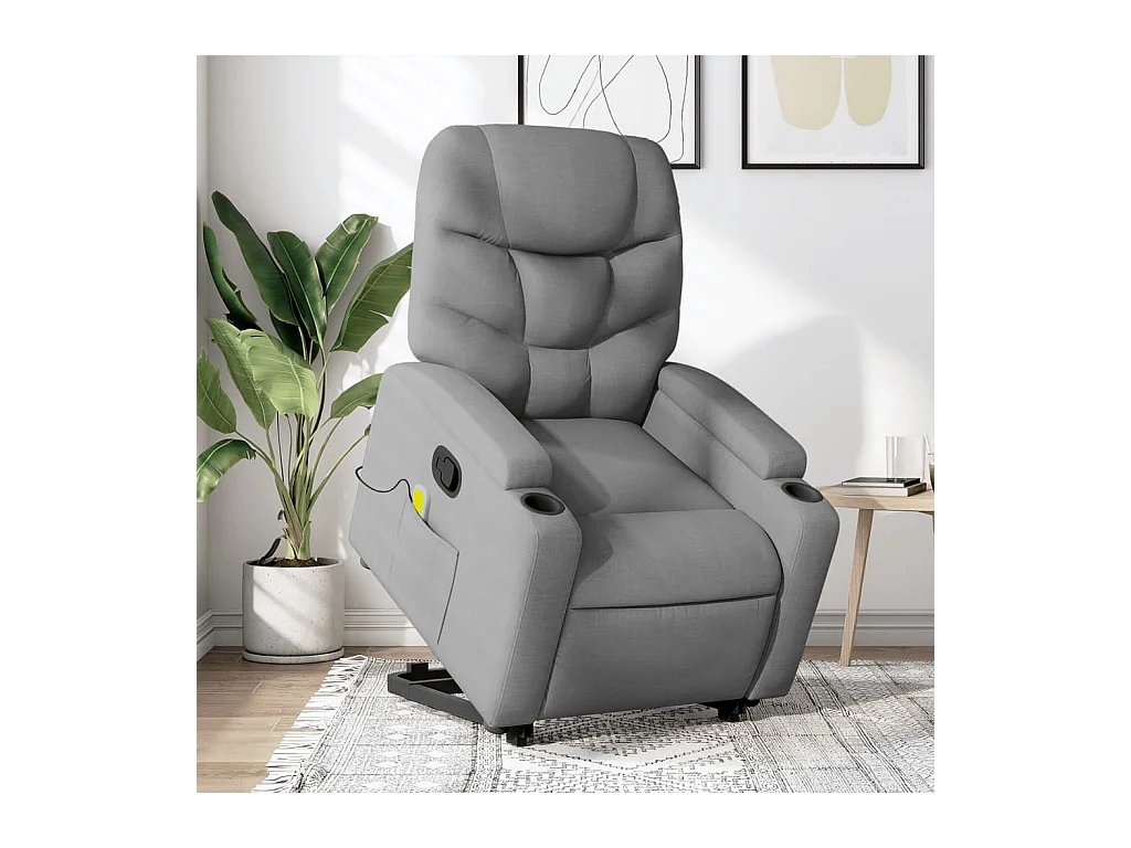 Poltrona reclinável massagens | Poltrona Confortável tecido cinzento-claro SHL958887