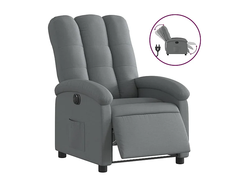 Sillón de relax | Silla | Sillón reclinable eléctrico de tela gris oscuro SHL4043